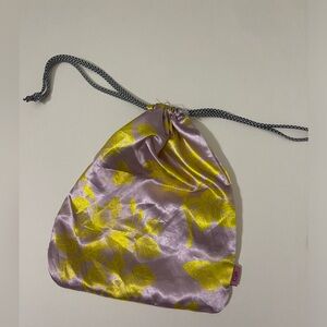 Ipsy silky drawstring cosmetic carry all small tote bag satin